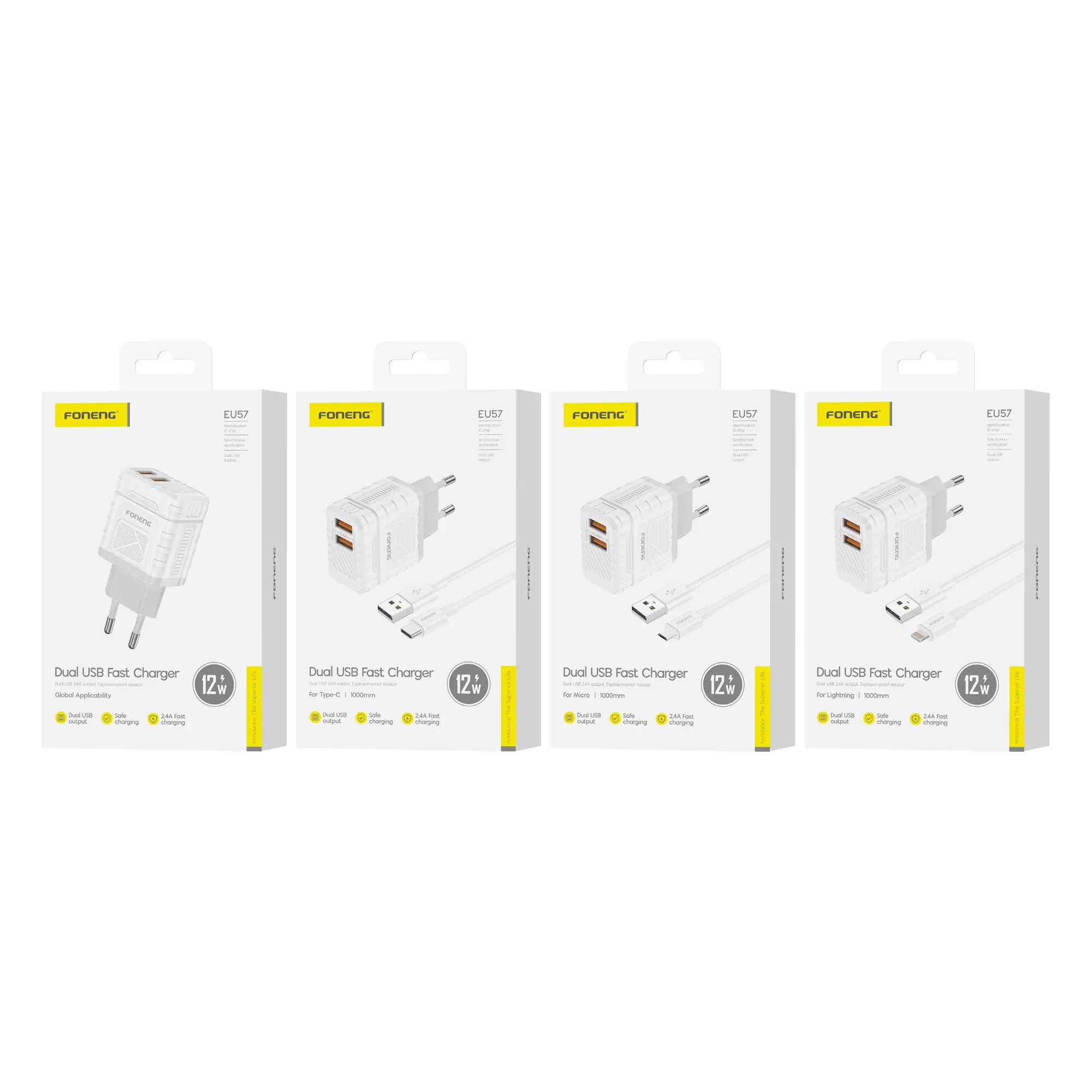 EU57 USB-A 2-poarte oplader (2.4A)