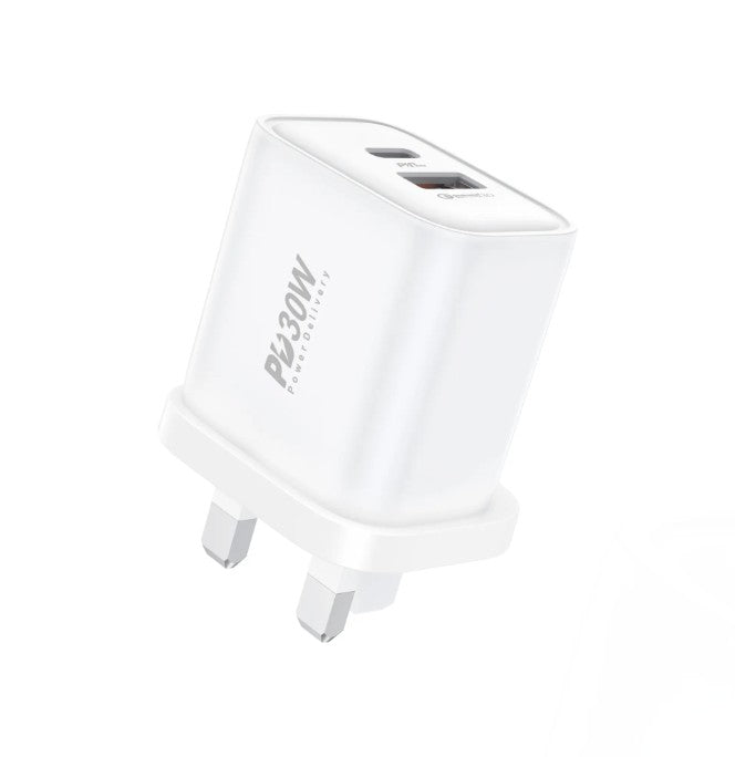 UK33 A+C 2-Port Fast Charger (30W PD)