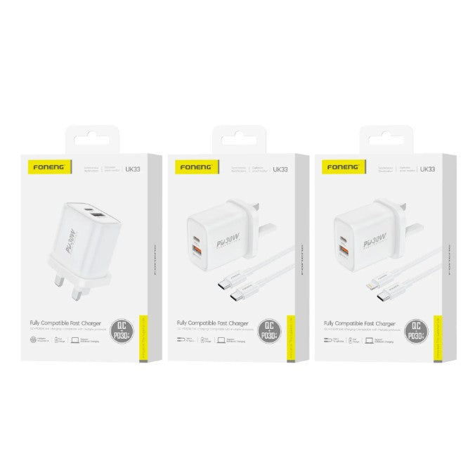UK33 A+C 2-Port Fast Charger (30W PD)