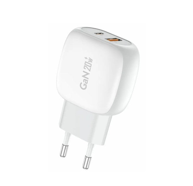 GaN EU41 A+C 2-Port Fast Charger (20W)