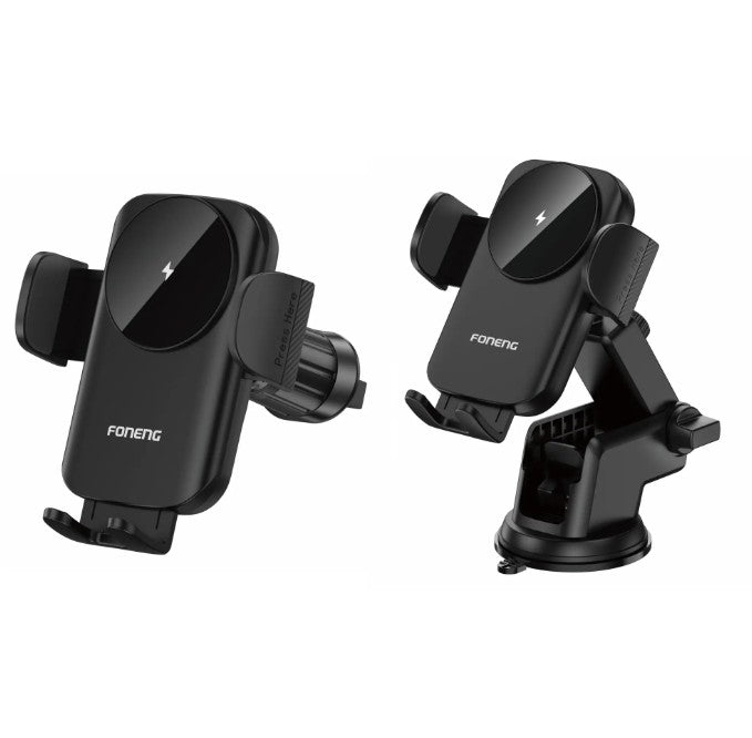 Soporte para teléfono de coche con carga inalámbrica CP118 (15 W) (montaje en rejilla de ventilación / consola central)
