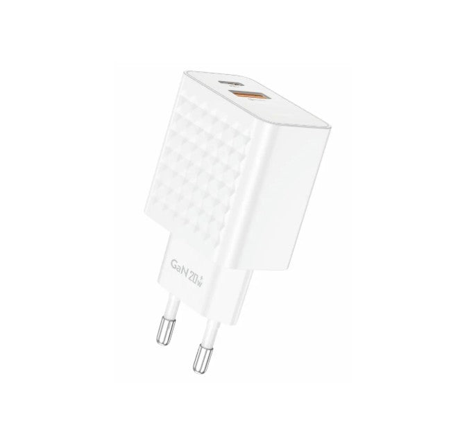 GaN EU42 A+C 2-Port Fast Charger (20W)