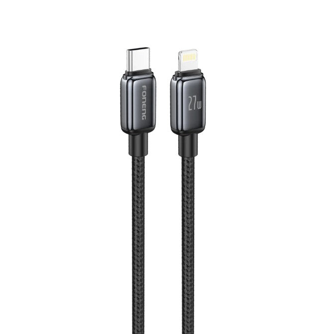 Cable de carga rápida trenzado X119 de aleación de zinc de 1 m (100 W)